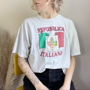 italy italian vintage gray graphic tee